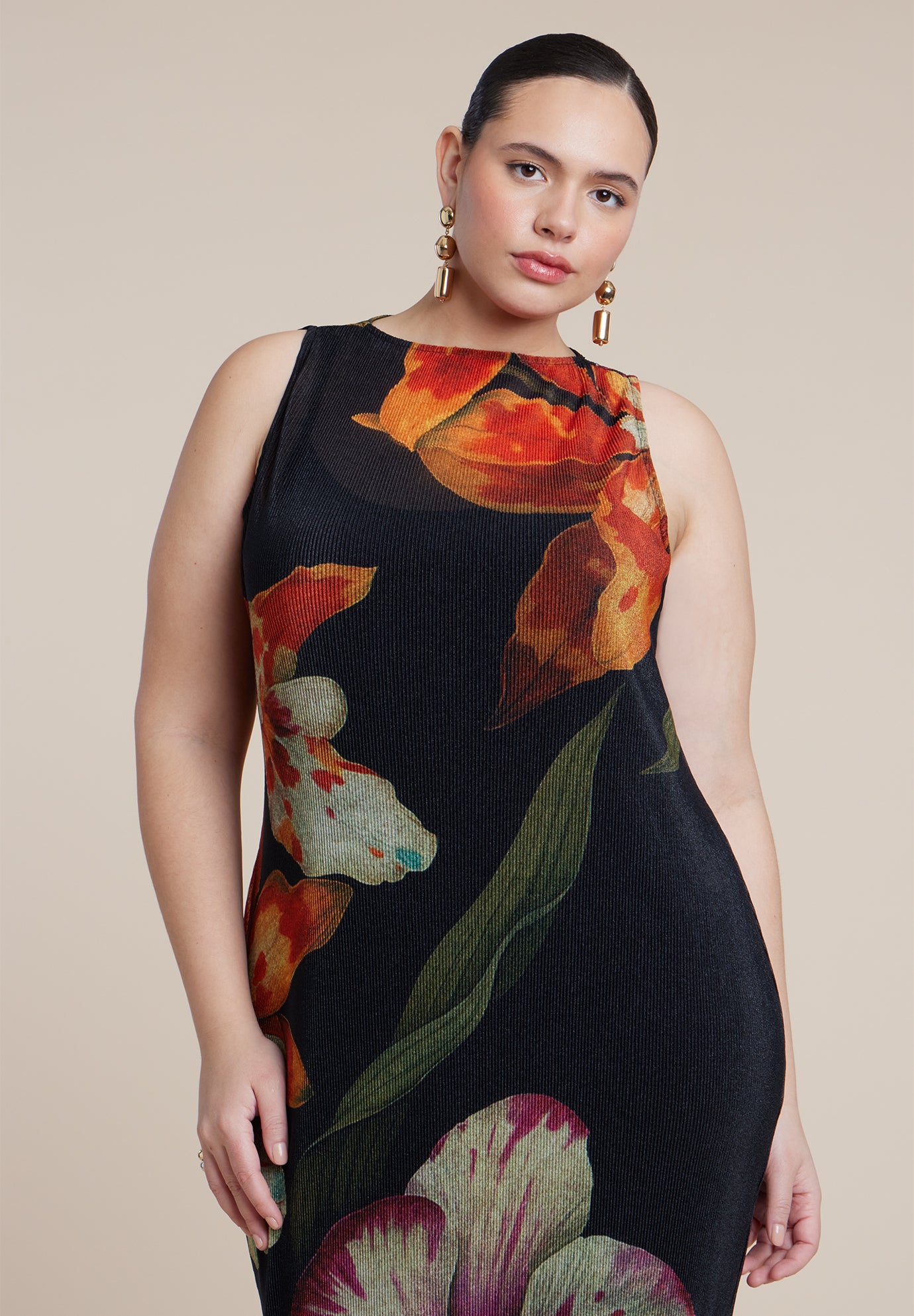  Pleated Chiffon Dress  image number 1