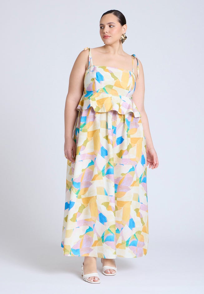 Empire Waist Poplin Maxi Dress image number null