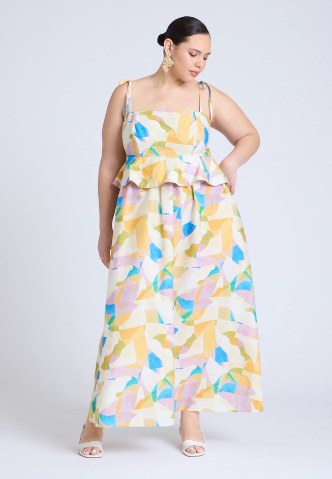 Empire Waist Poplin Maxi Dress image number null
