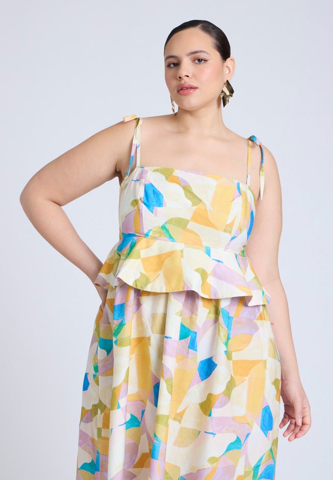 Empire Waist Poplin Maxi Dress image number null