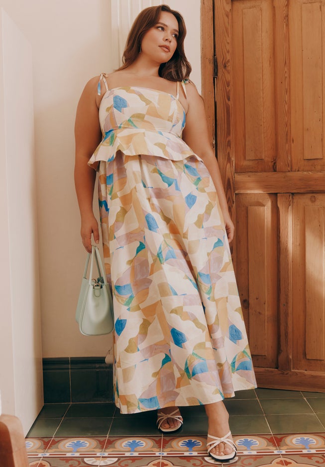 Empire Waist Poplin Maxi Dress image number null