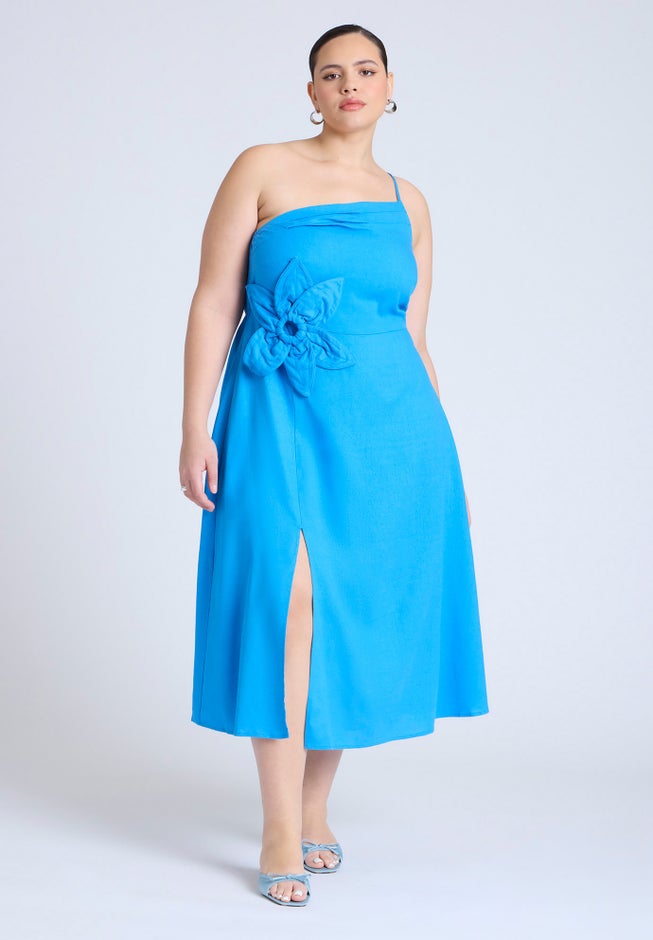  Floral Applque Midi Dress  image number 1