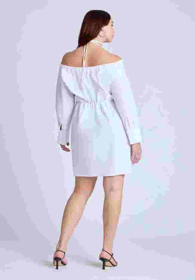  Off The Shoulder Poplin Mini Dress  image number 1