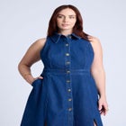  Sleeveless Denim Midi Dress  image number null