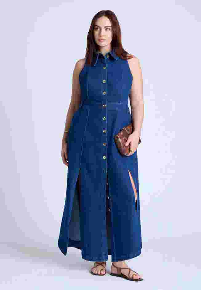  Sleeveless Denim Midi Dress  image number 4