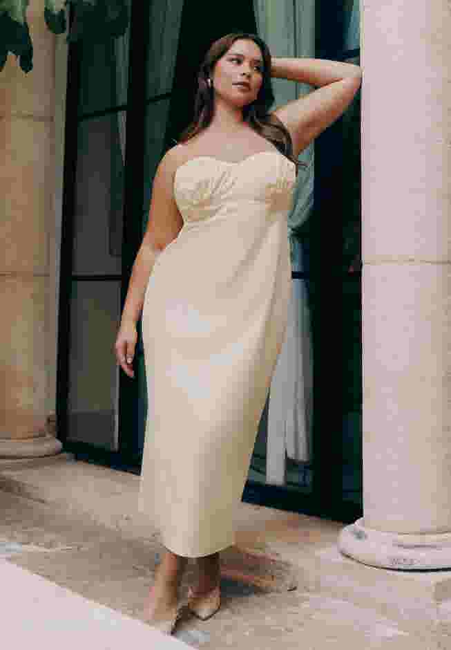  Cup Detail Poplin Column Dress  image number 0