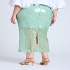  Semi Sheer Sequin Midi Skirt  image number null