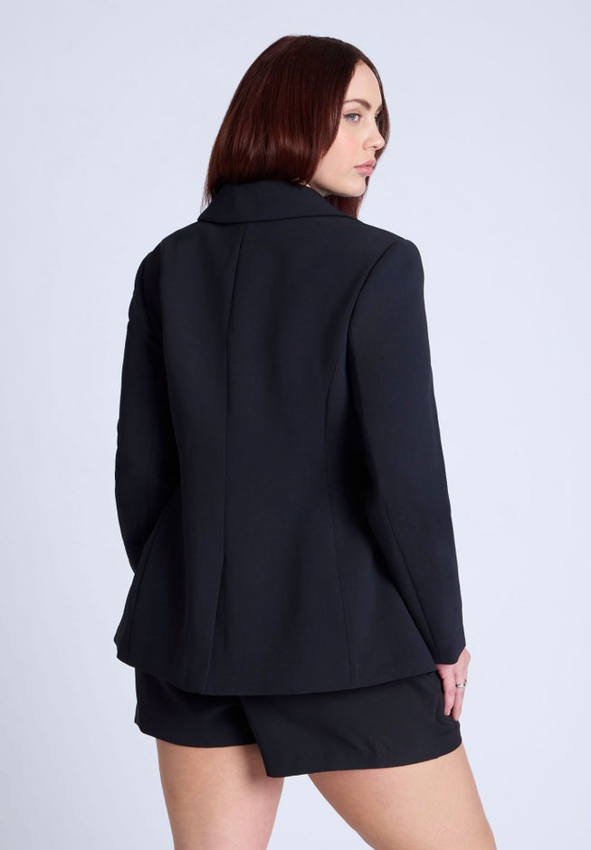 Fitted High Neckline Blazer image number 2