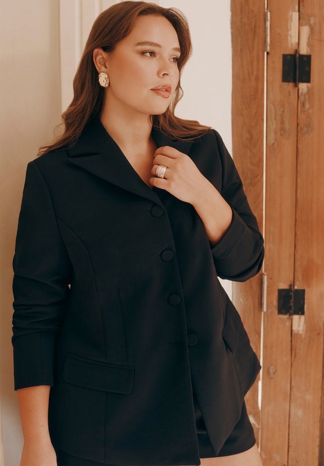 Fitted High Neckline Blazer image number 0
