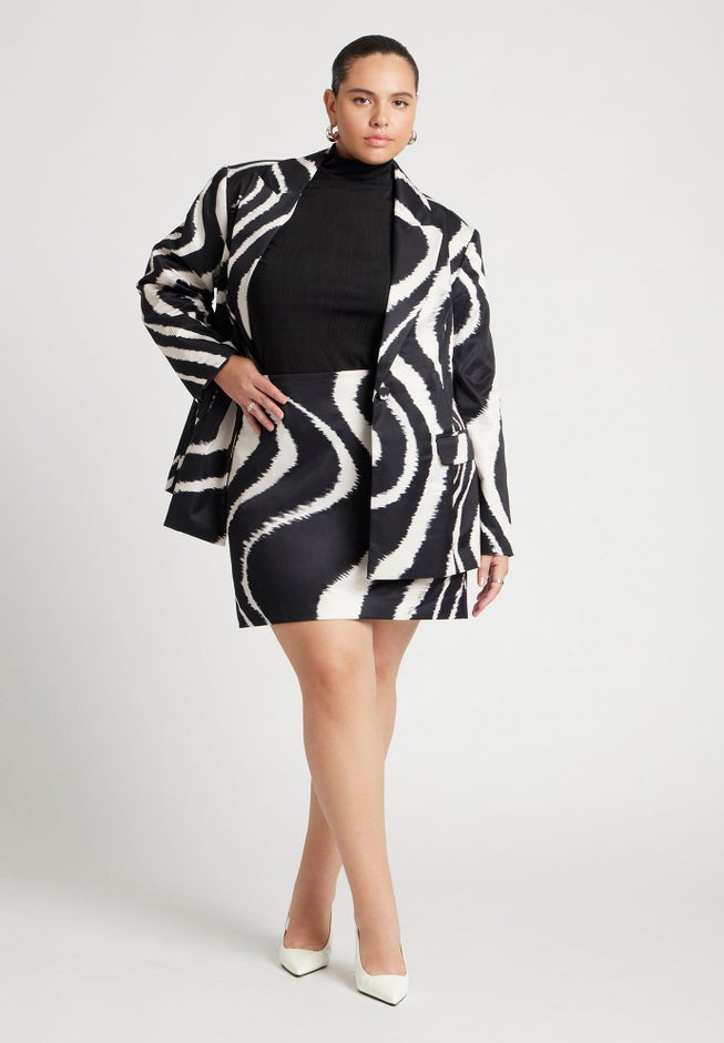 Oversized Printed Blazer image number null