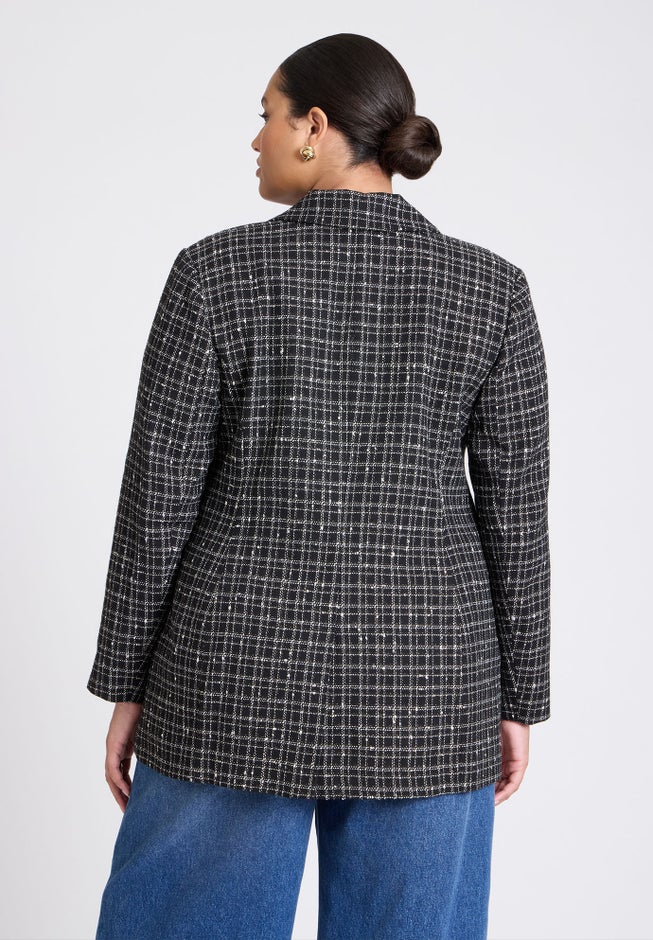 Plaid Tweed Blazer image number 1