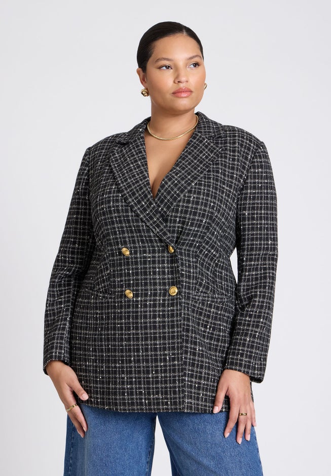 Plaid Tweed Blazer image number 0
