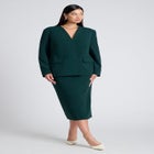 The 365 Semi Stretch Double Breast Collarless Blazer image number null