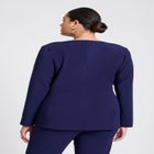 The 365 Semi Stretch Double Breast Collarless Blazer image number null