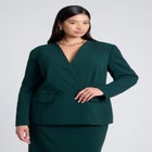 The 365 Semi Stretch Double Breast Collarless Blazer image number null