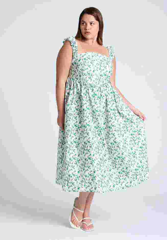 Poplin Midi Dress W Corset Details image number 0