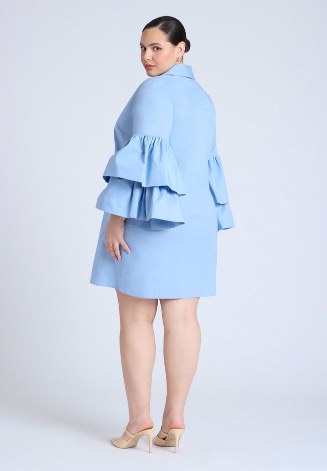  Poplin Ruffle Sleeve Dress  image number 1