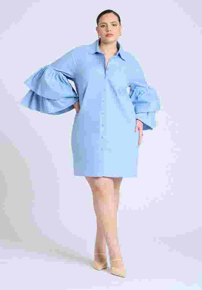  Poplin Ruffle Sleeve Dress  image number 0