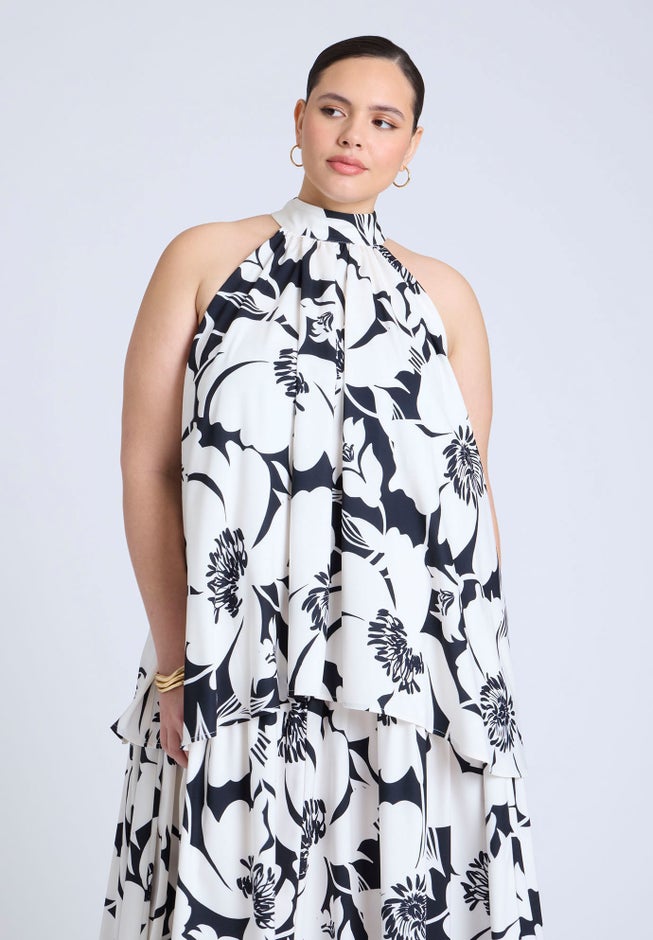 Double Layer Trapeze Maxi Dress image number 2