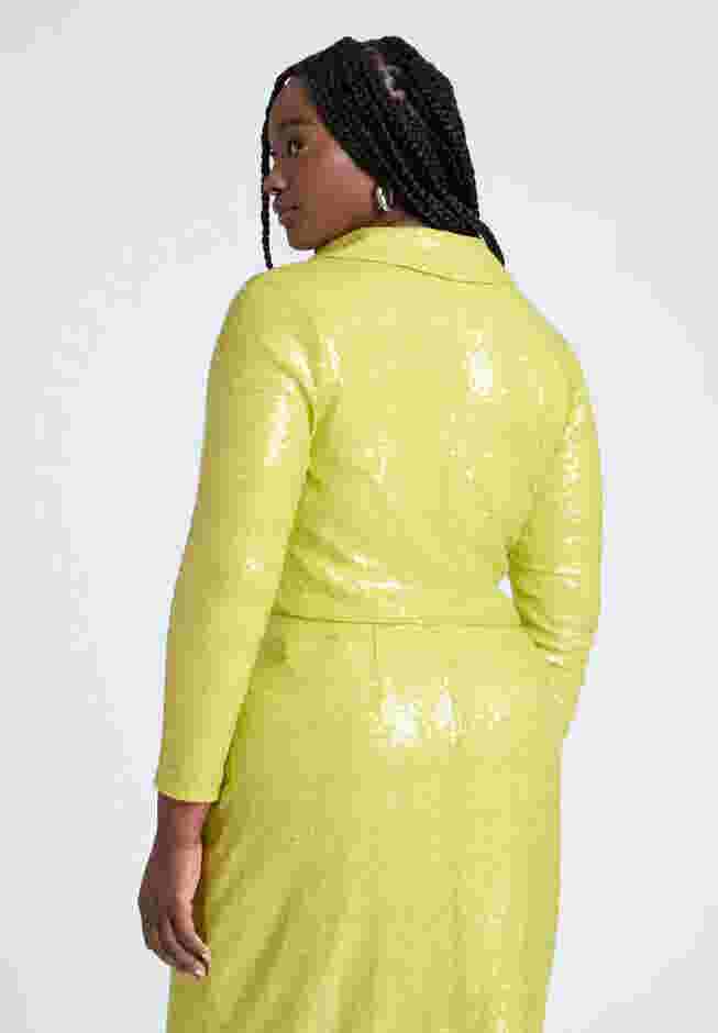  Sequin Wrap Collared Top  image number 1