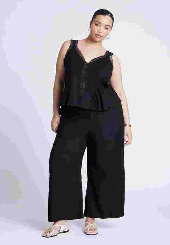 Lace Detail V-Neck Top image number 2