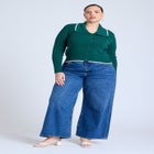  Oversized Collar Ribbed Sweater  image number null