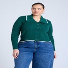  Oversized Collar Ribbed Sweater  image number null