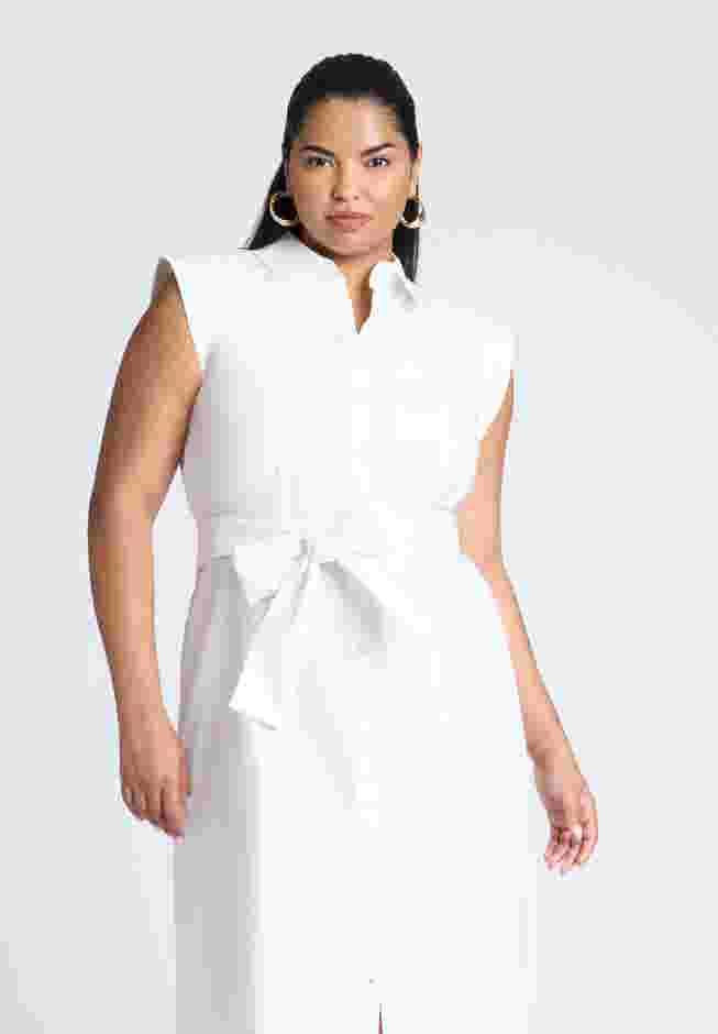 Midi Sleeveless Shirt Dress image number 3