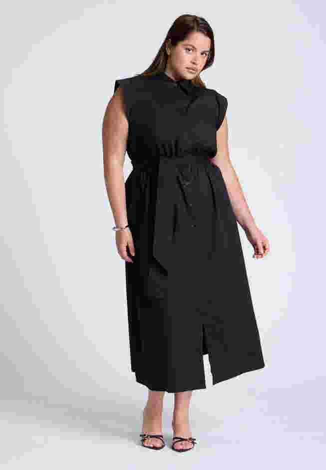 Midi Sleeveless Shirt Dress image number 1
