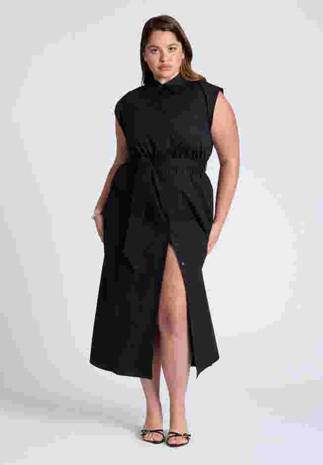 Midi Sleeveless Shirt Dress image number 3