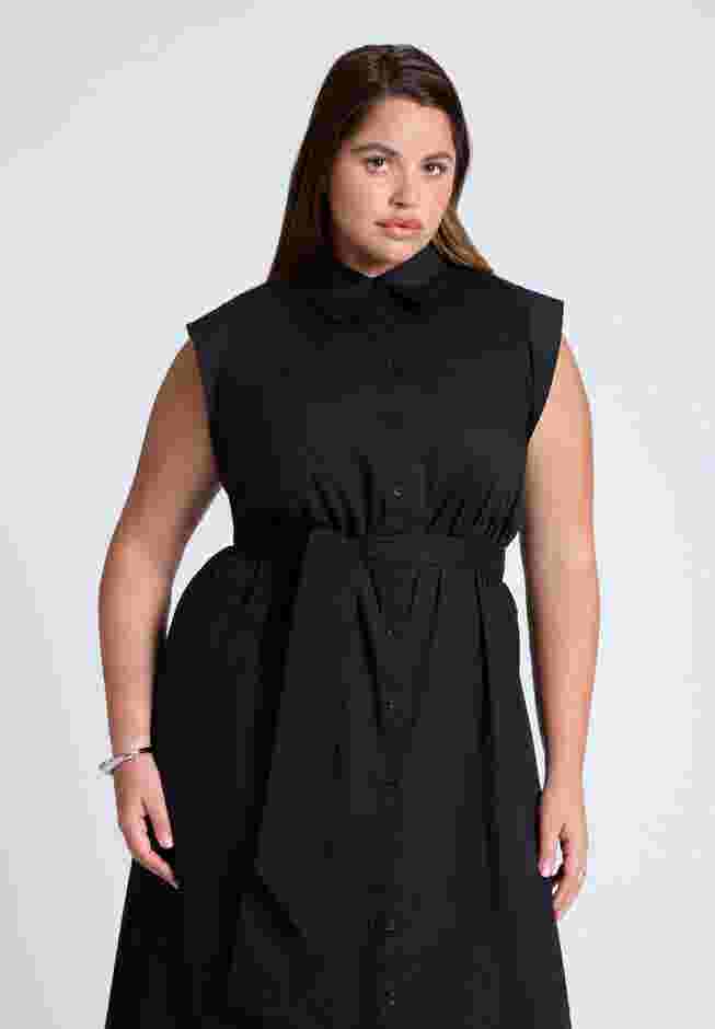 Midi Sleeveless Shirt Dress image number 4