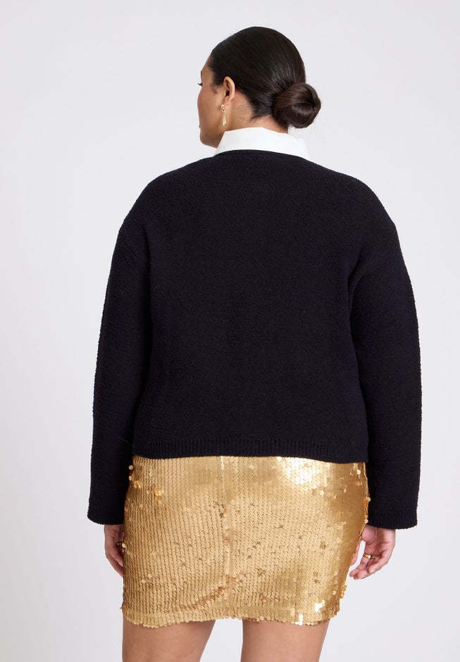 Knitted Cardigan Twofer Jacket image number null