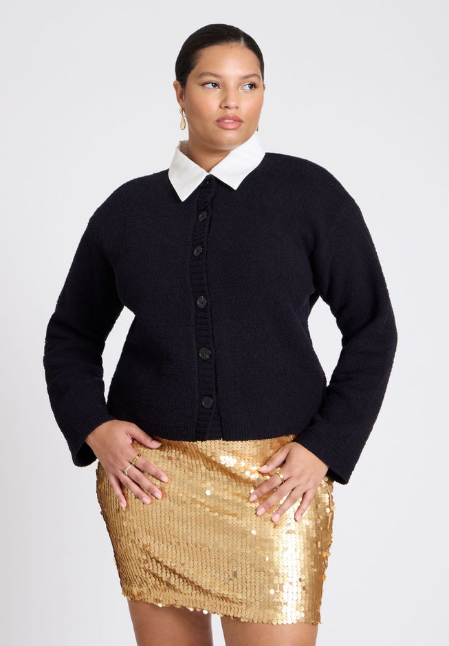 Knitted Cardigan Twofer Jacket image number null
