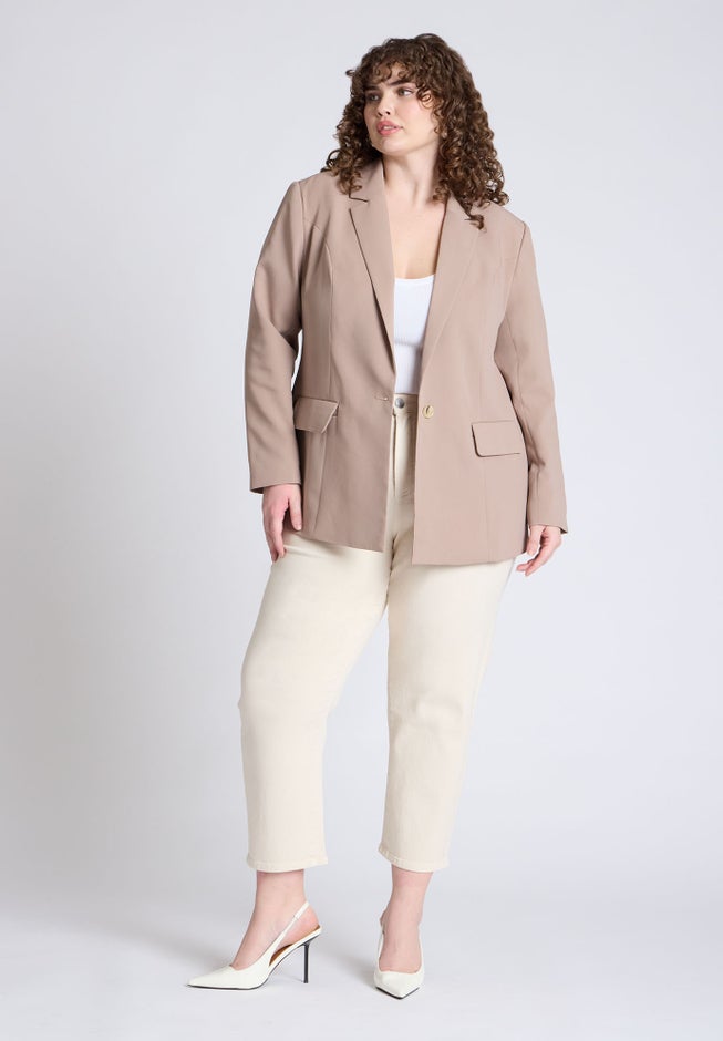 The Fluid Crepe Longline Blazer image number 3