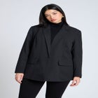 The Fluid Crepe Longline Blazer image number null