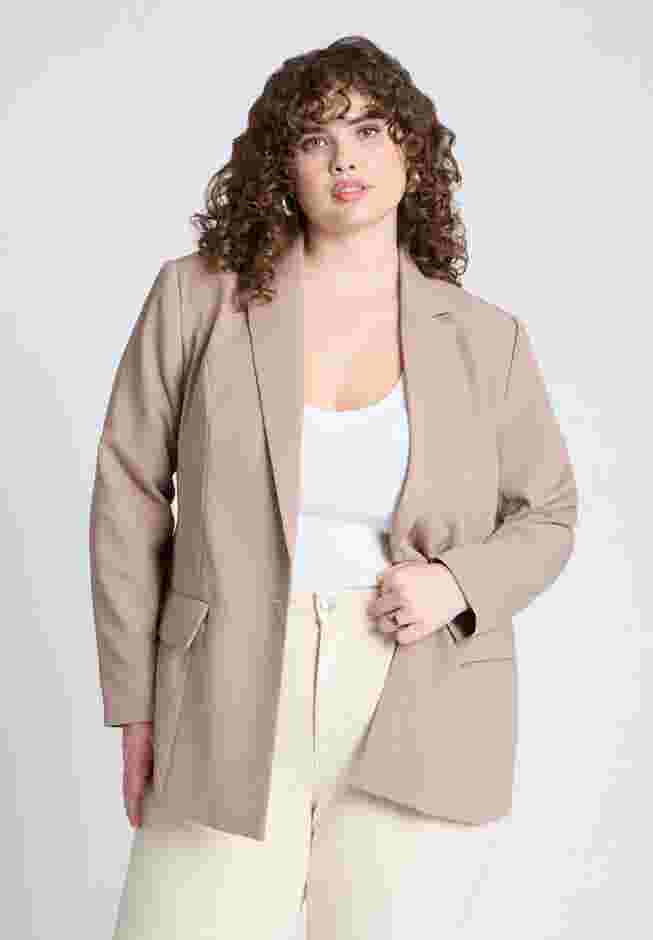 The Fluid Crepe Longline Blazer image number 0