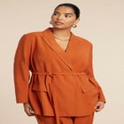 Tie Waist Soft Suiting Blazer image number null