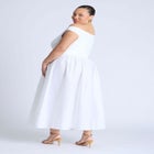 Boat Neck Mixed Fabric Dress image number null