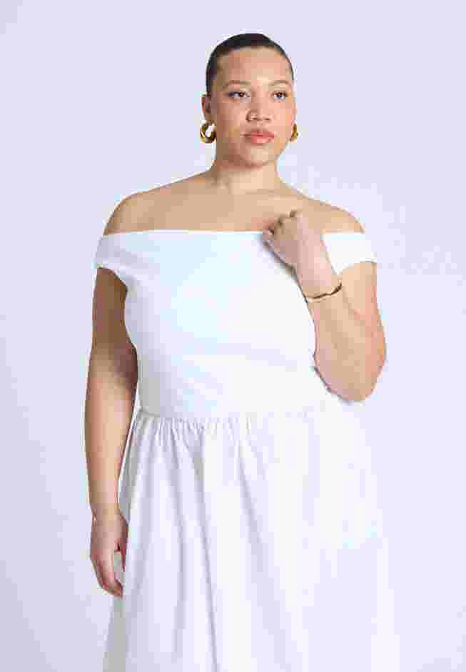 Boat Neck Mixed Fabric Dress image number 2