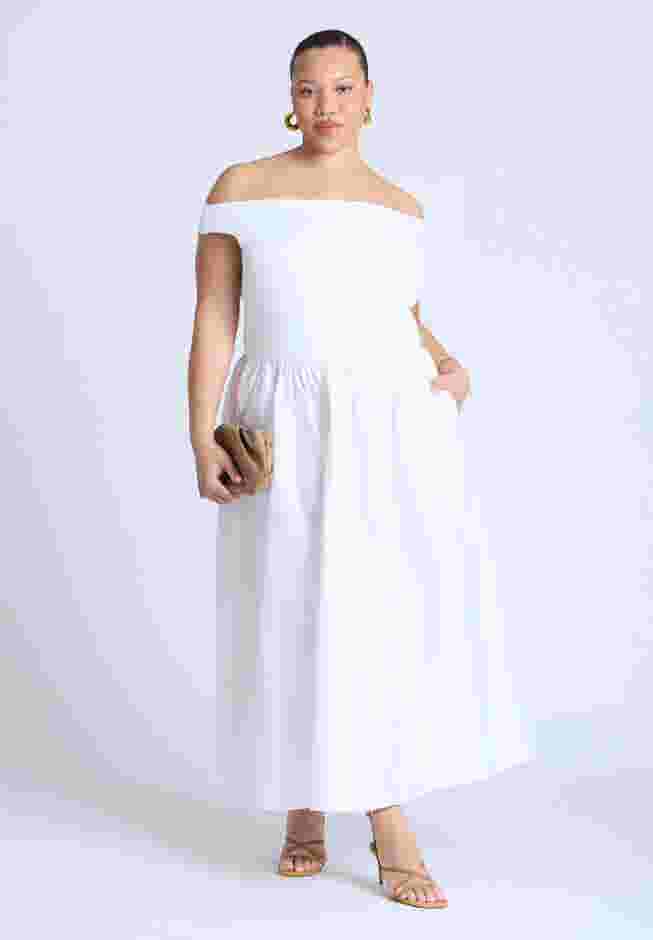 Boat Neck Mixed Fabric Dress image number 0