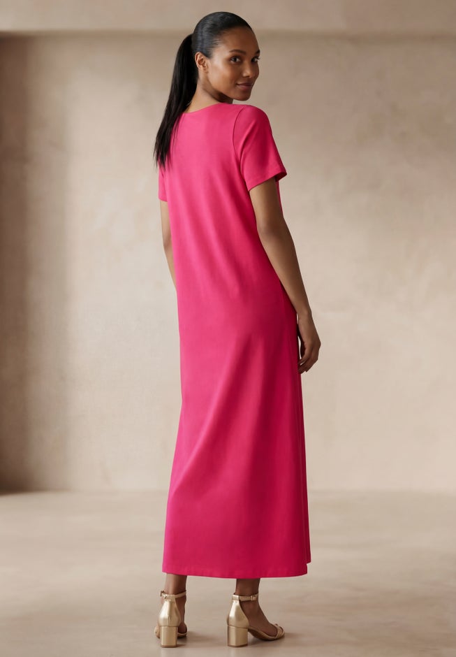 Stretch Cotton T-Shirt Maxi Dress image number 1