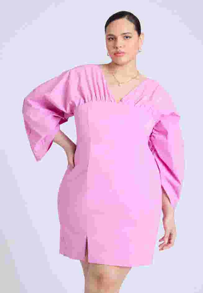 Dramatic Sleeve Poplin Mini Dress image number 3