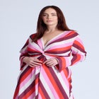 Twist Bodice Stripe Midi Dress image number null