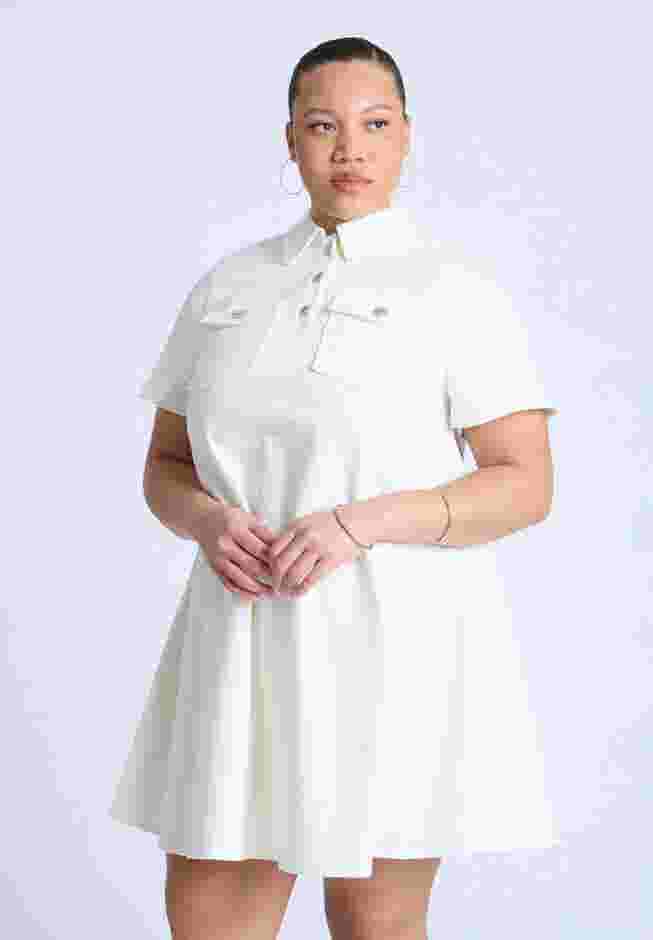 A-Line Denim Mini Dress image number 2