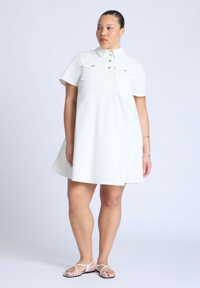 A-Line Denim Mini Dress image number 0