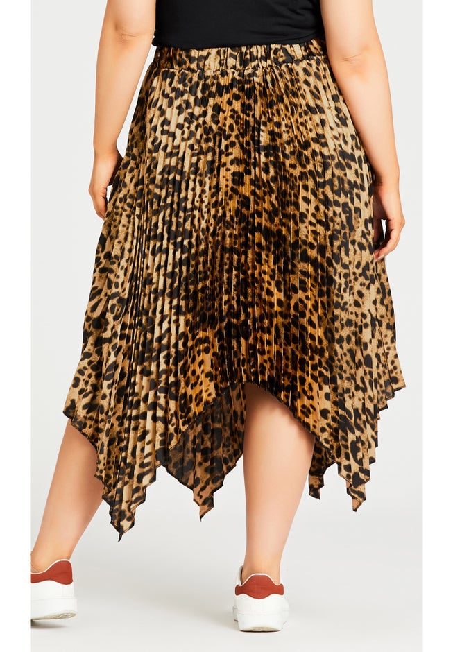 Pleated Print Skirt image number null