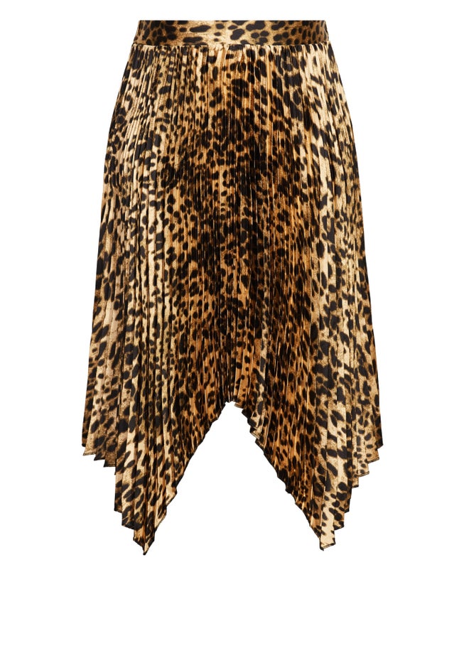 Pleated Print Skirt image number null