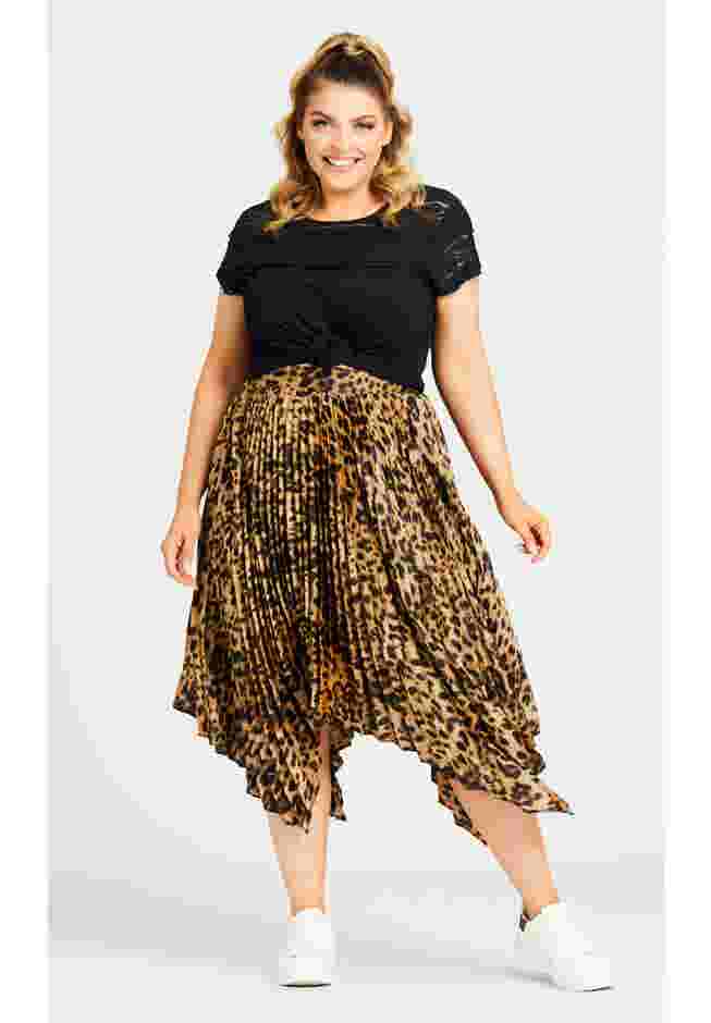 Pleated Print Skirt image number 3