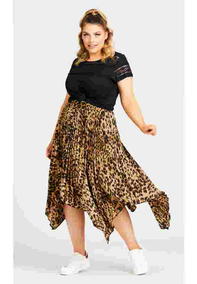 Pleated Print Skirt image number 4