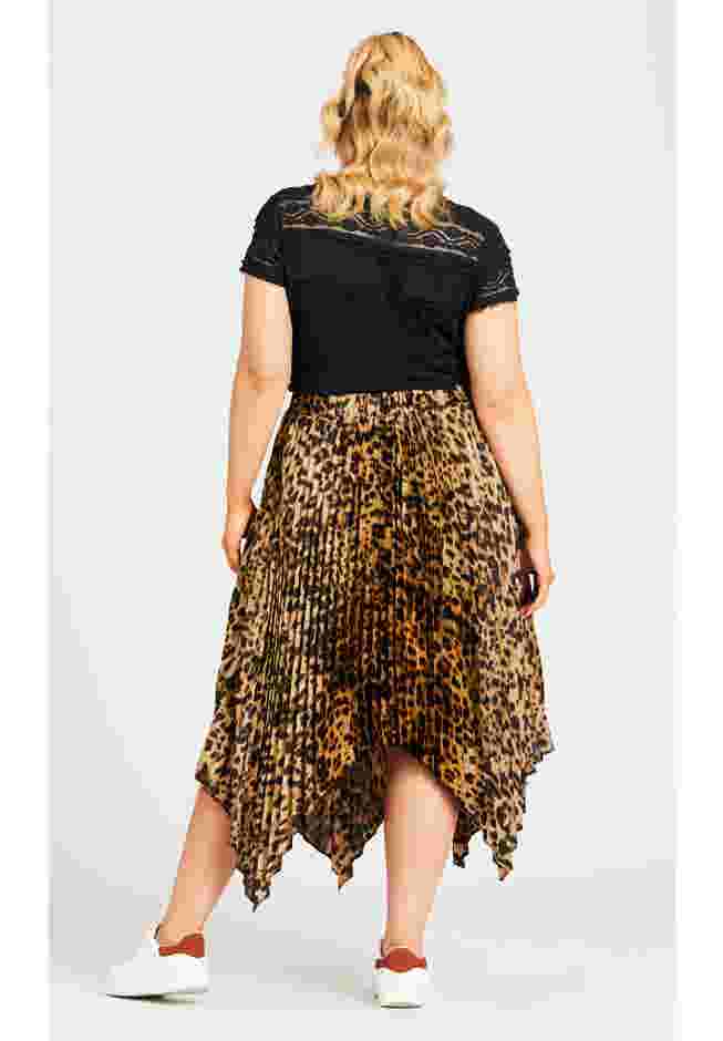 Pleated Print Skirt image number 6